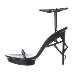 JIL SANDER Patent Leather Platform Sandals